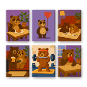Whimsical Bears in Love