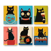 Whimsical Black Cat Fun