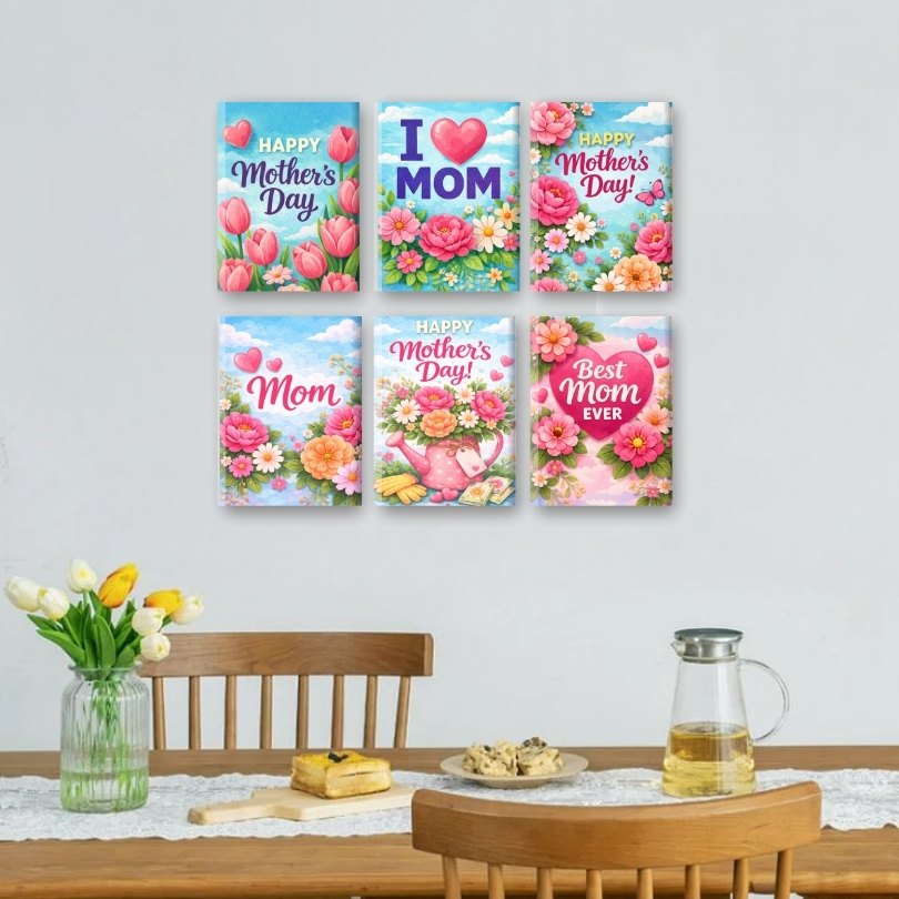 6 Mini Paintings - Mother's Day Blooms