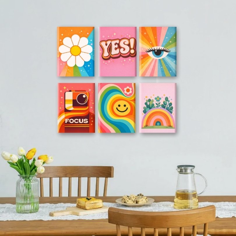 Retro Joy: Colorful Mini Art