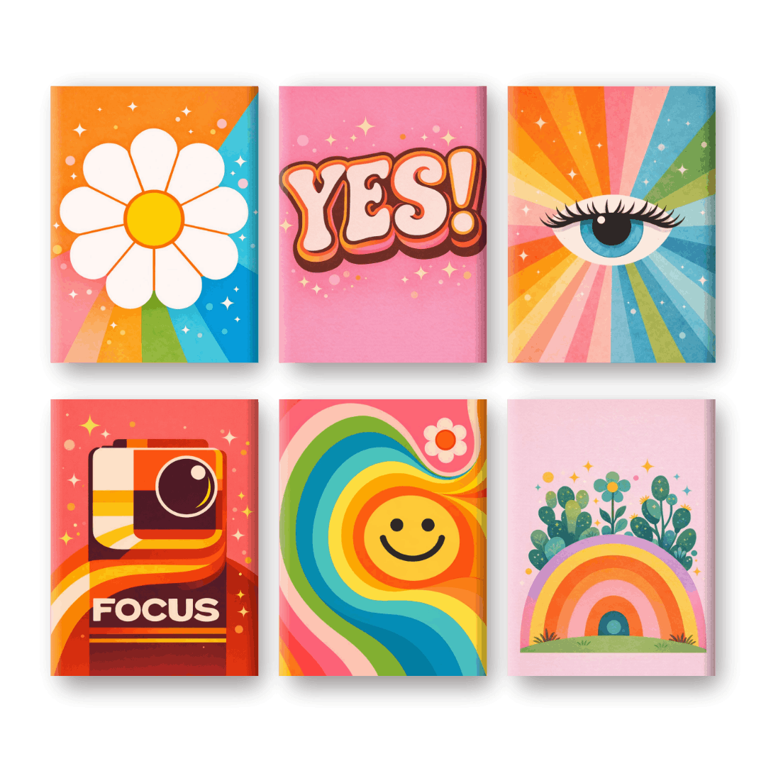 Retro Joy: Colorful Mini Art