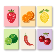 6 Mini Paintings - Vibrant Fruit Collection