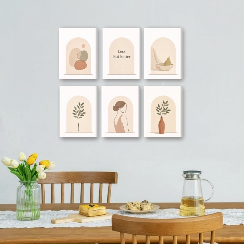 6 Mini Paintings - Simple Elegance