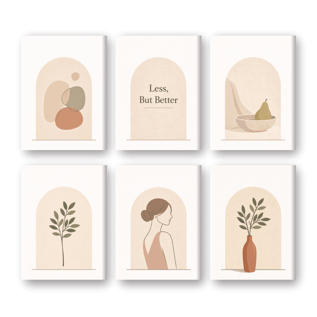 6 Mini Paintings - Simple Elegance
