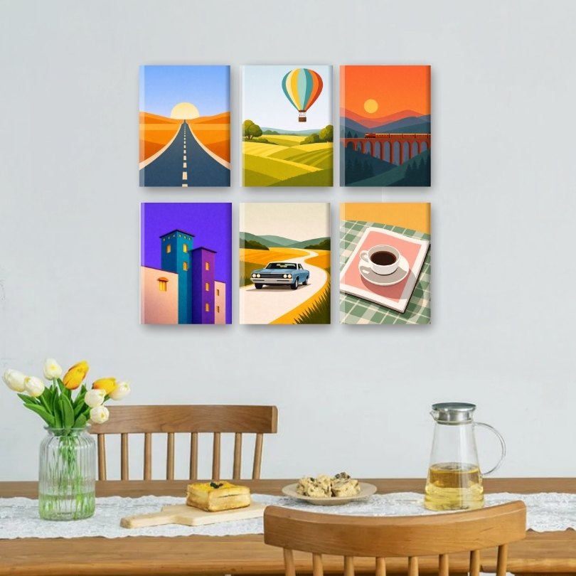 6 Mini Paintings - Sunset Dreams Set