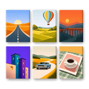 6 Mini Paintings - Sunset Dreams Set