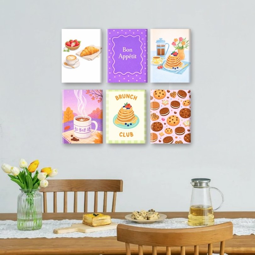 6 Mini Paintings - Breakfast Bliss Set