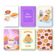 6 Mini Paintings - Breakfast Bliss Set