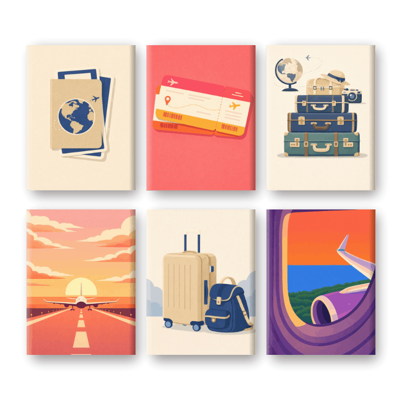 6 Mini Paintings - Wanderlust Journey Set
