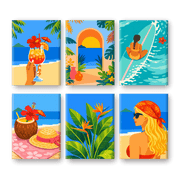 Tropical Beach Bliss: Mini Paintings