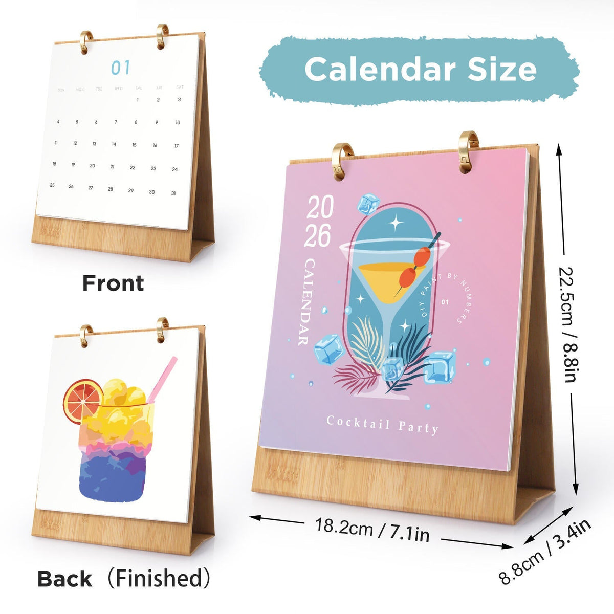 Colorful Cocktail Scenes Calendar 2026