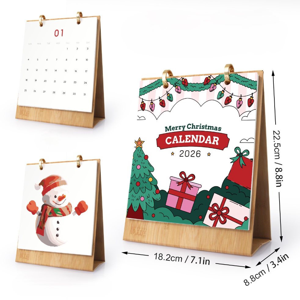 Merry Christmas 2026 Desk Calendar