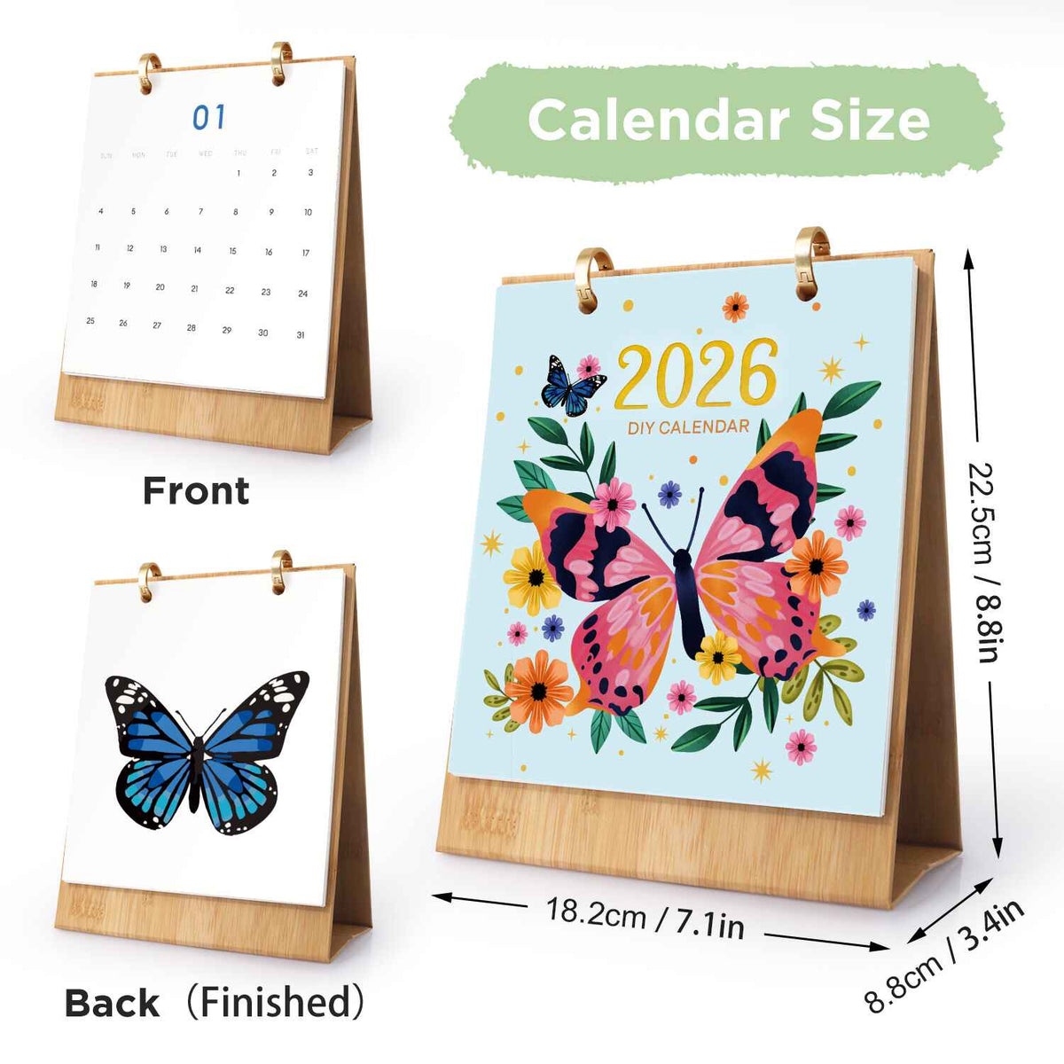 Butterfly Whimsy Desk Calendar 2026