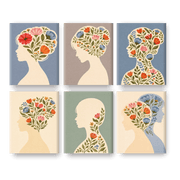 6 Mini Paintings - Mindful Blossoms