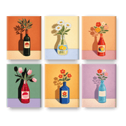 6 Mini Paintings - Blooming Bottle