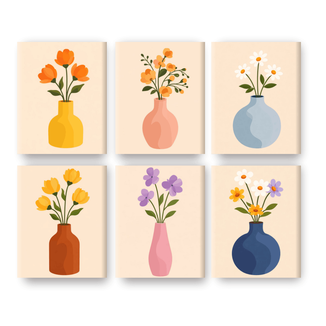 6 Mini Elegant Flower Arrangements