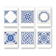 6 Mini Paintings - Delft Blue Charm