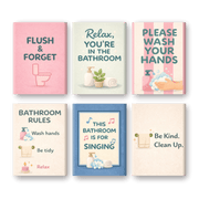6 Mini Paintings - Cozy Bathroom Quotes