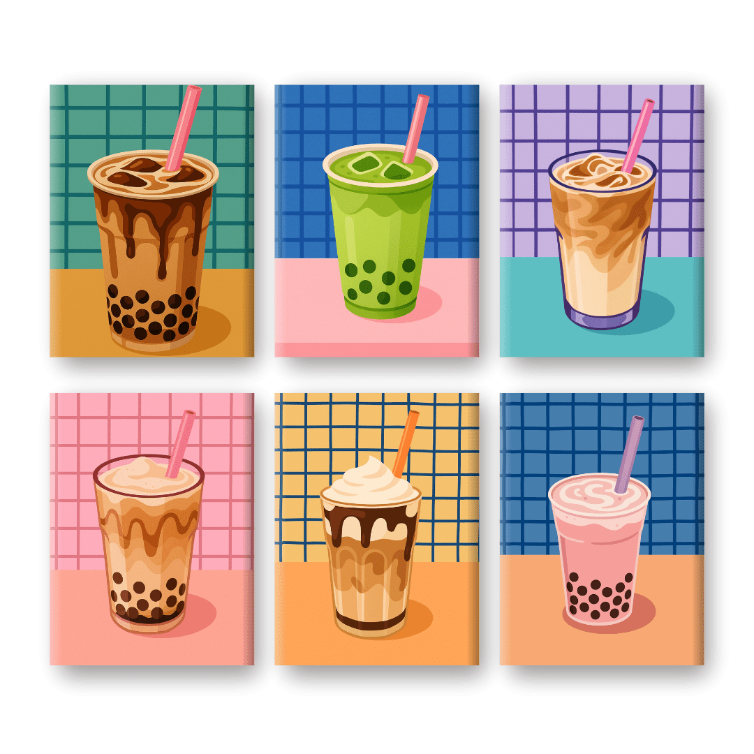 Colorful Boba Tea Moments