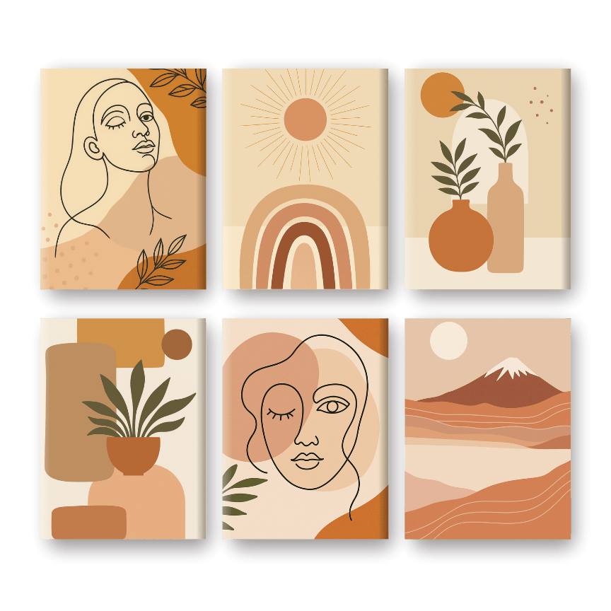 Boho Chic Mini Paintings Set