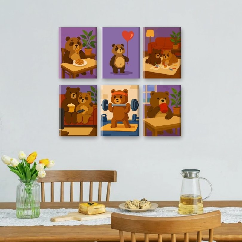 Whimsical Bears in Love
