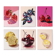6 Mini Paintings - Fruit Fiesta
