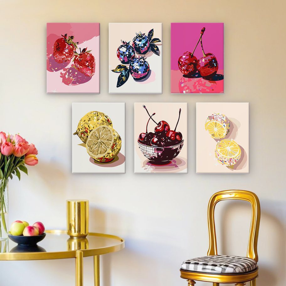 6 Mini Paintings - Fruit Fiesta