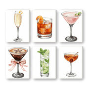 6 Mini Paintings - Sparkling Cocktail Moments