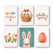 6 Mini Paintings - Easter Happiness