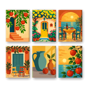 6 Mini Paintings - Italian Sunshine