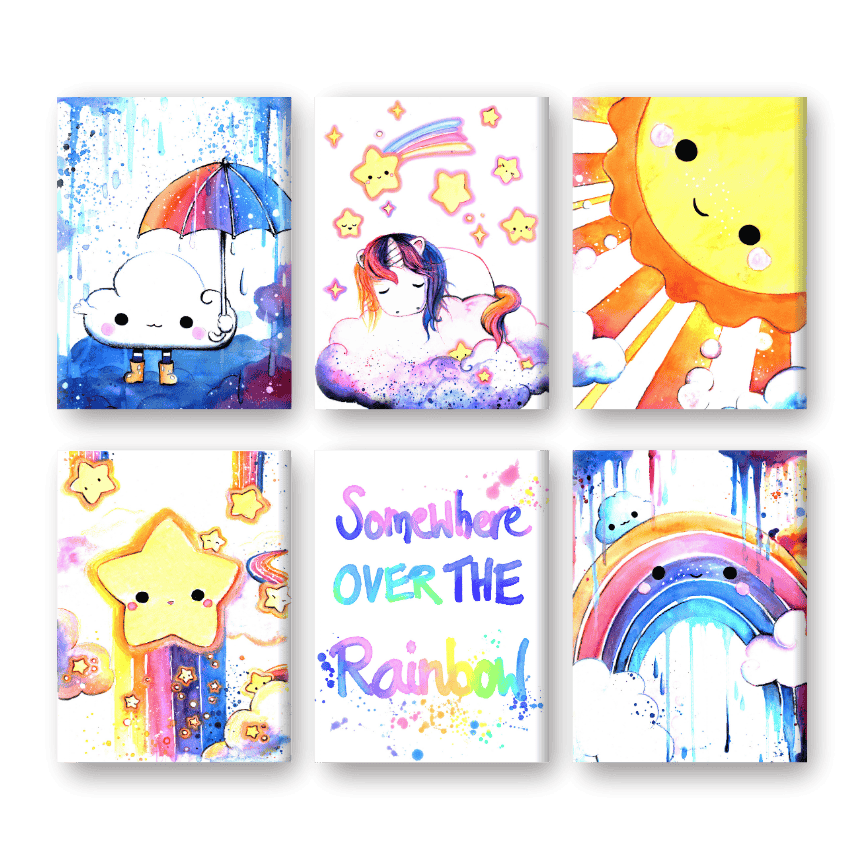 Rainbow Dreams Mini Paintings