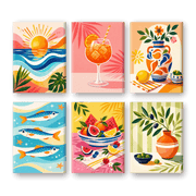 Mediterranean Sunset & Seafood Set