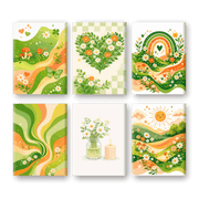 6 Mini Paintings - Verdant Garden Bliss