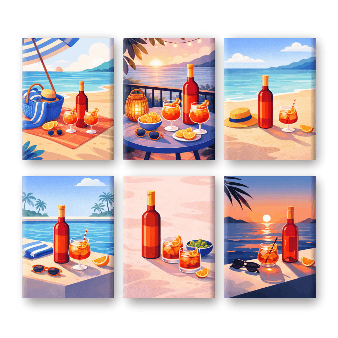 Sunset Sips Mini Art Collection