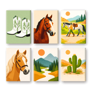 Western Horses & Cacti