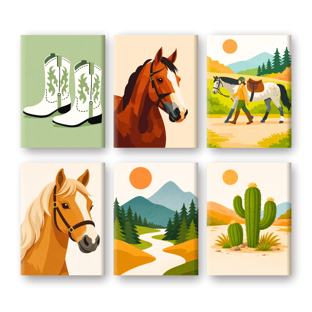 Western Horses & Cacti