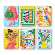 6 Mini Paintings - Springtime Splash
