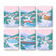 Snowy Village Escape | Paint by Number