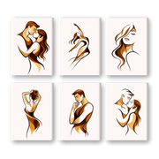 6 Mini Paintings - Tender Embrace Series