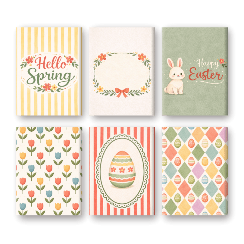 6 Mini Paintings - Springtime Joy & Easter