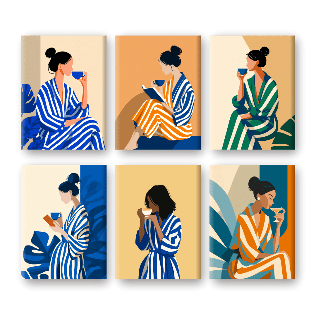 Striped Elegance Mini Paintings