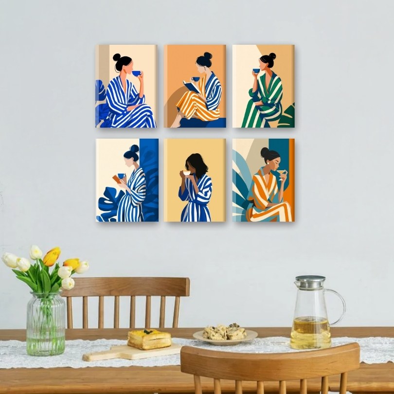 Striped Elegance Mini Paintings
