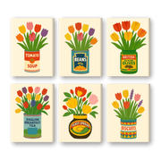 Colorful Tulips in Cans