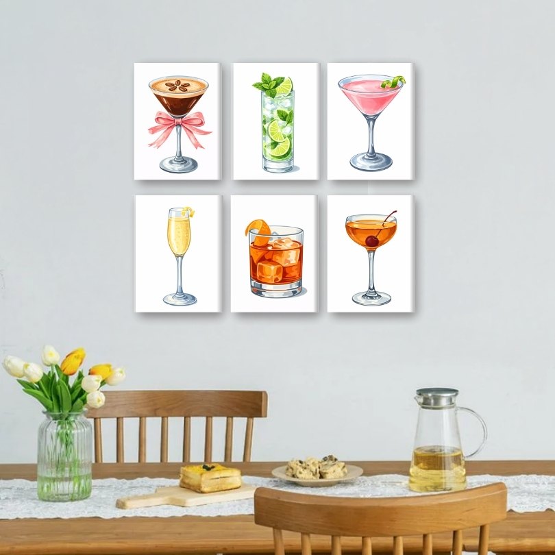 6 Mini Paintings - Curated Cocktail Collection