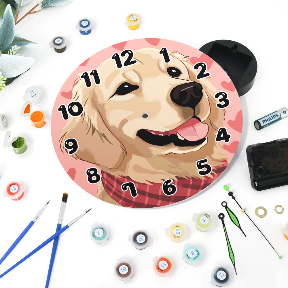 Playful Dog Clock – Happy Hours