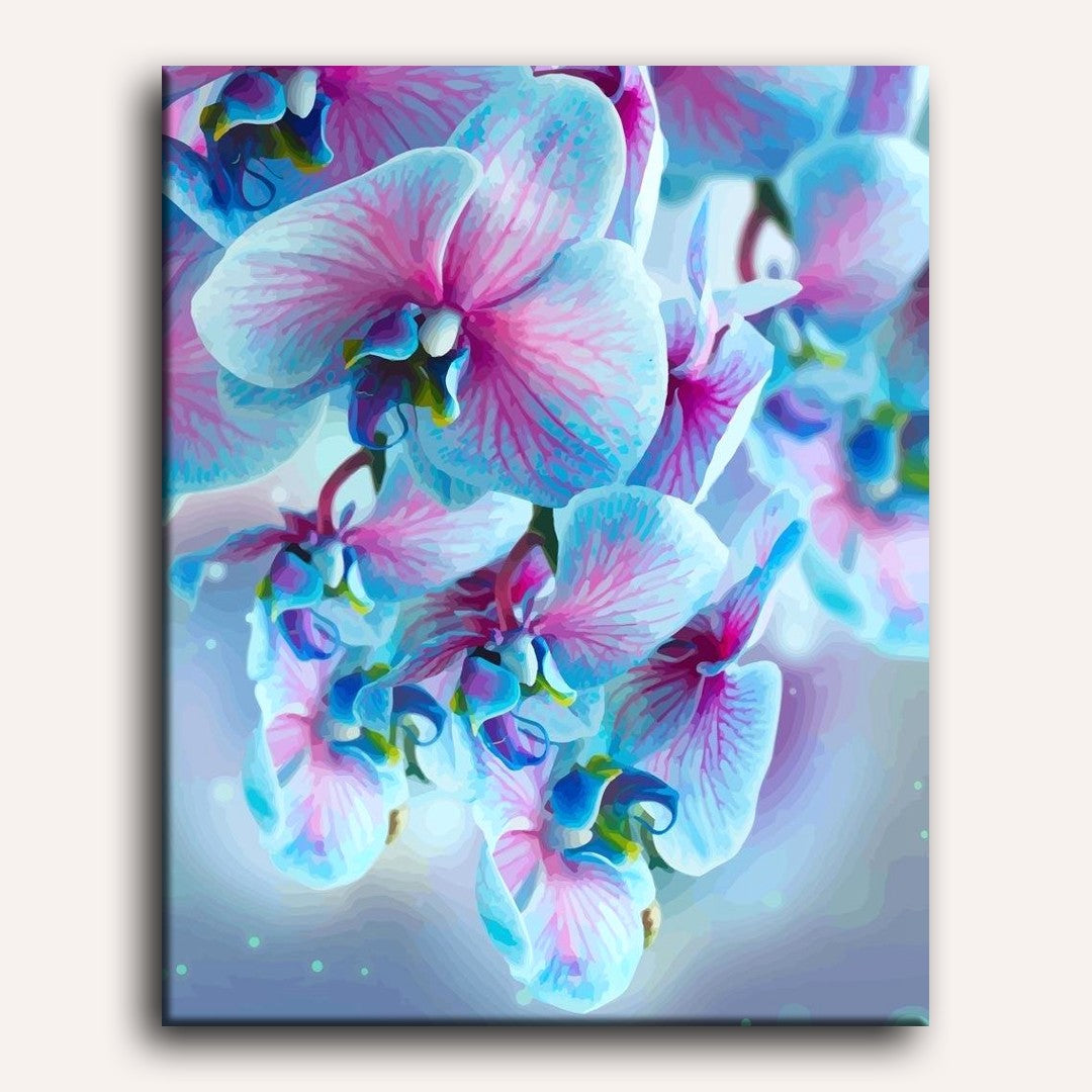 Elegant Blue Orchids | Paint by Numbers