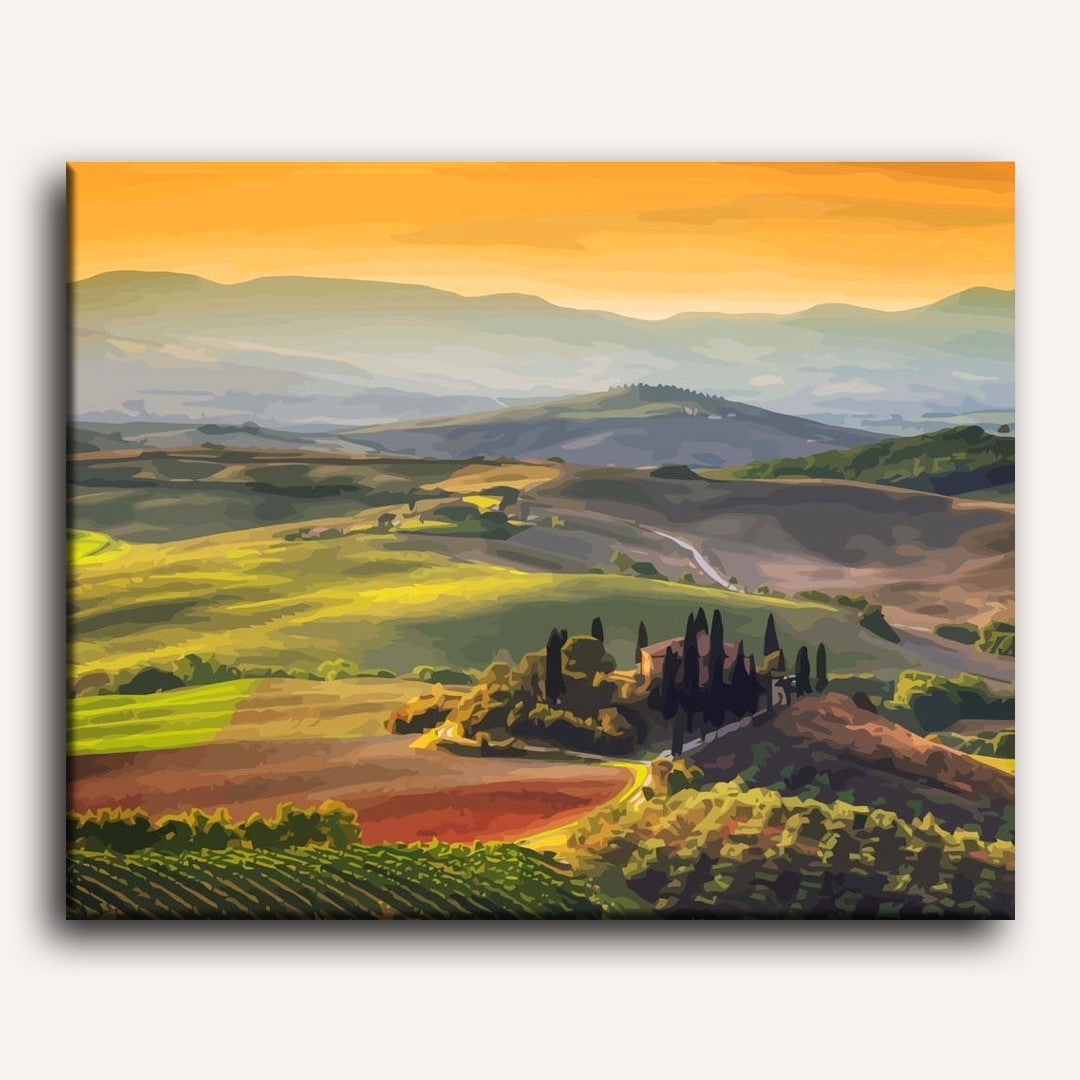 Sunrise in Tuscany | Paint by Numbers