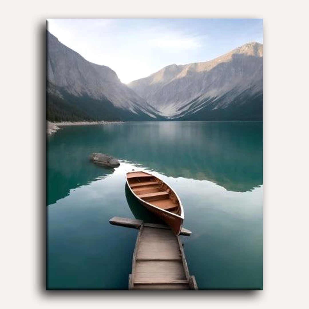 Serene Lake with Boat