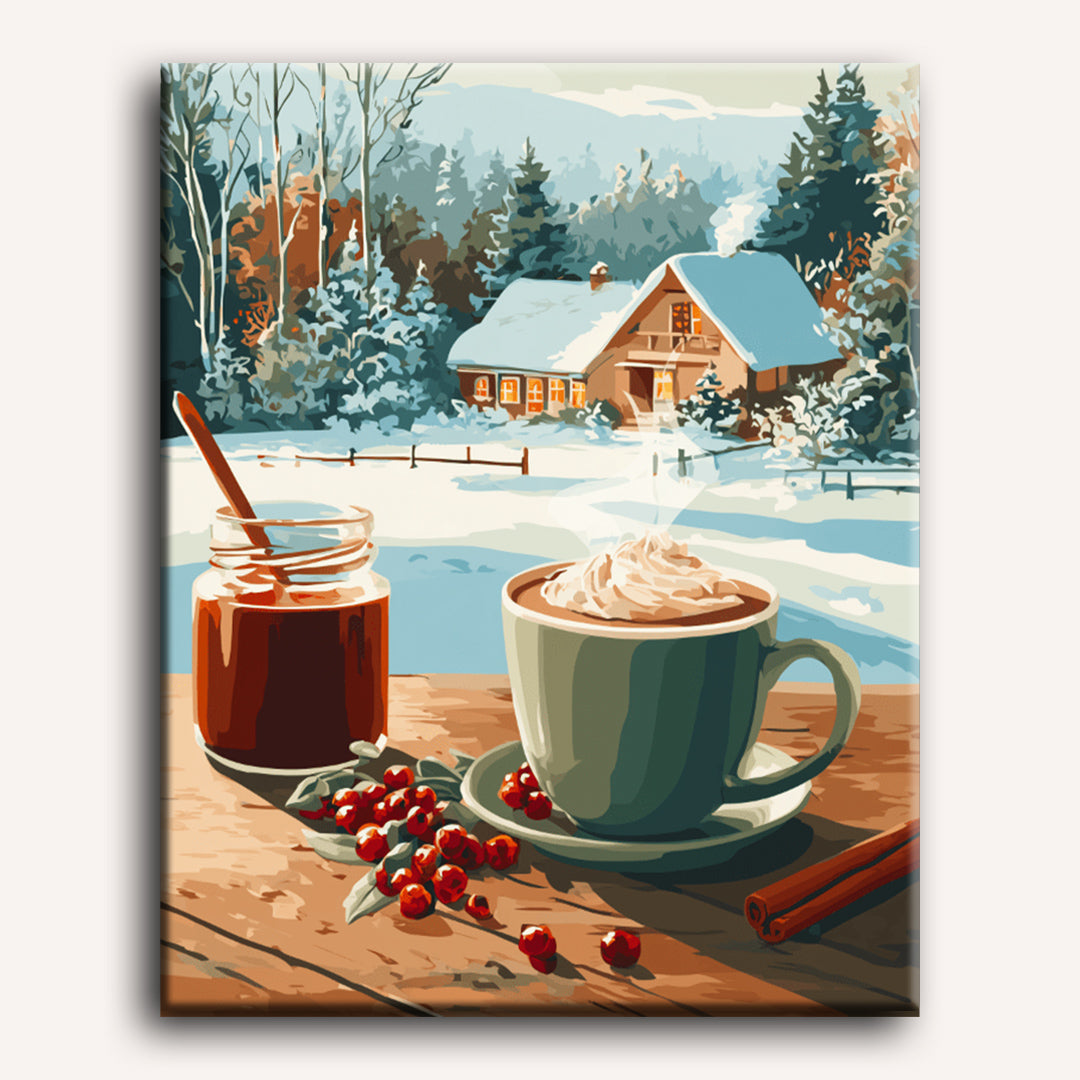 Winter Cabin Cozy Scene