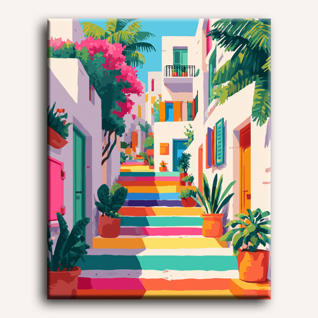 Colorful Castle Stairs